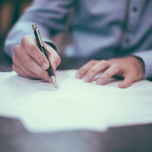 Personal injury lawyer completing social security disability claim